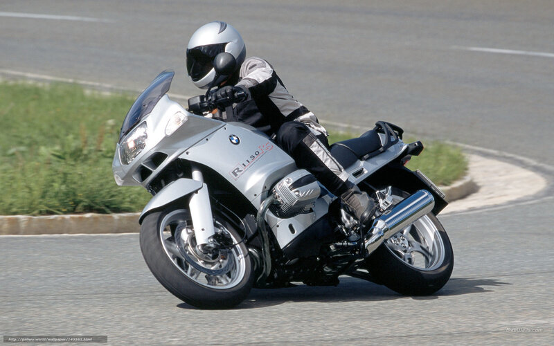 rider on bmw r1150rs motorcycle