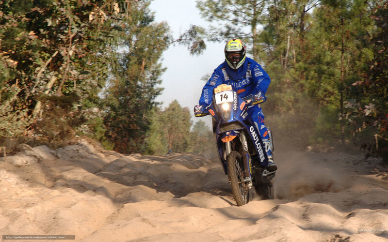 Rider on Dirt Bike — Blue, Dynamic
