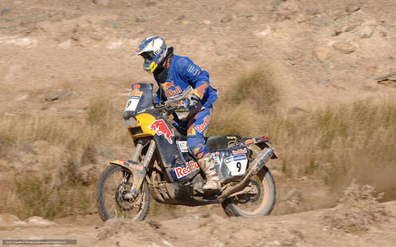 Rider on Dirt Bike — Blue