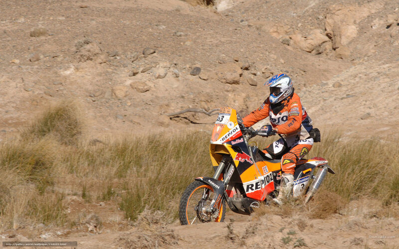 Rider on Dirt Bike — Orange, Action