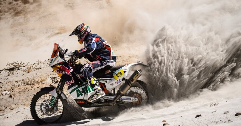 Rider on Dirt Bike — White