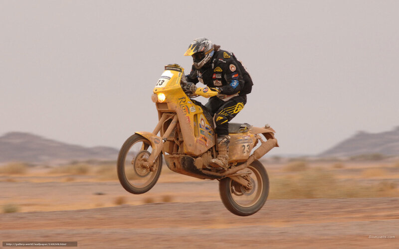 Rider on Dirt Bike — Yellow