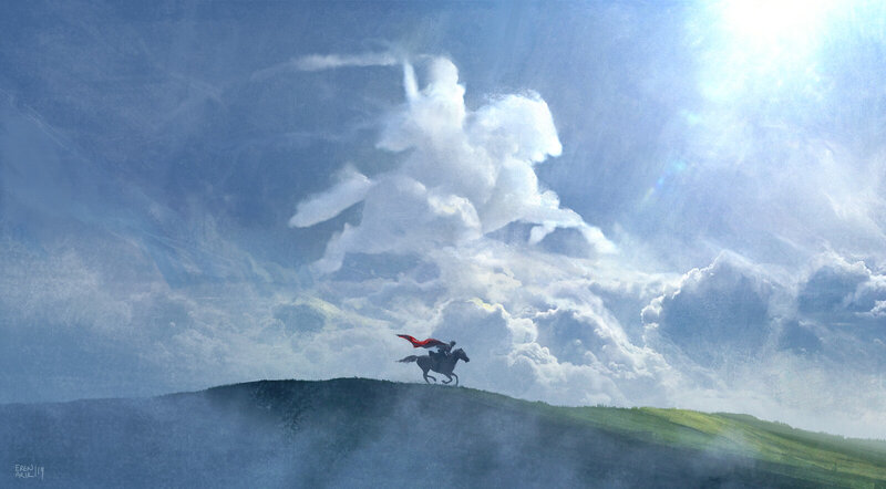 Rider on Horse — Blue