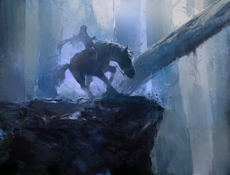 Rider on Horse in Forest