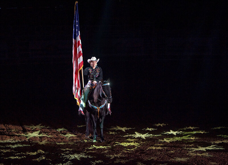 Rider on Horse with Flag