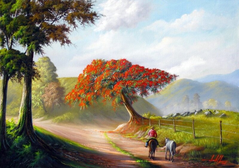 Rider on Horseback — Green