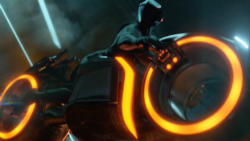Rider on Light Cycle — Black, Dark, Futuristic