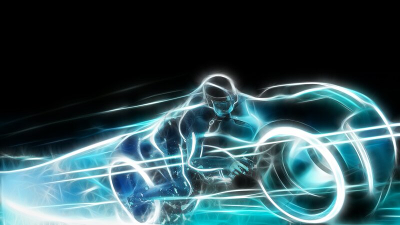 Rider on Light Cycle — Blue, Dynamic