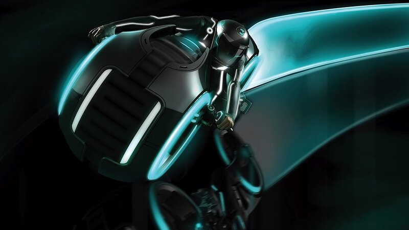 Rider on Light Cycle — Teal, Dramatic