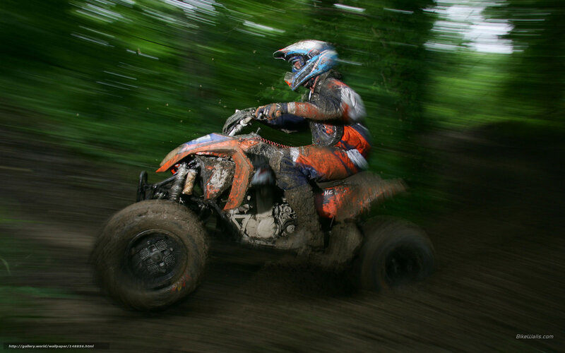 Rider on Muddy ATV — Green