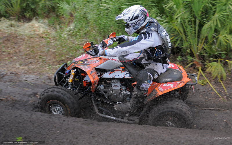 Rider on Orange Quad Bike — Action-packed