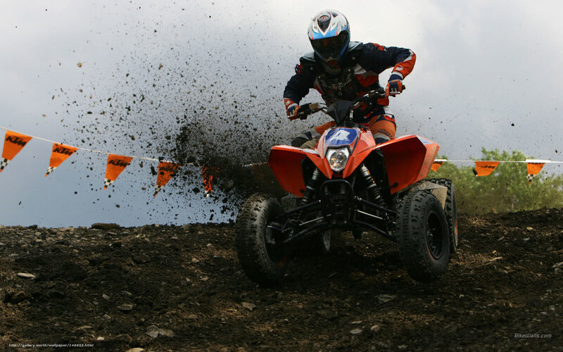 Rider on Orange Quad Bike — Dynamic, Photograph