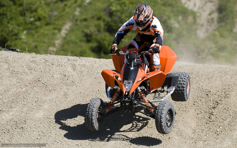 Rider on Orange Quad Bike