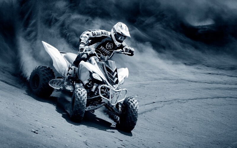 Rider on Quad Bike — Black, Dynamic