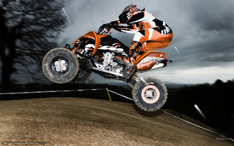 Rider on Quad Bike — Orange, Dynamic