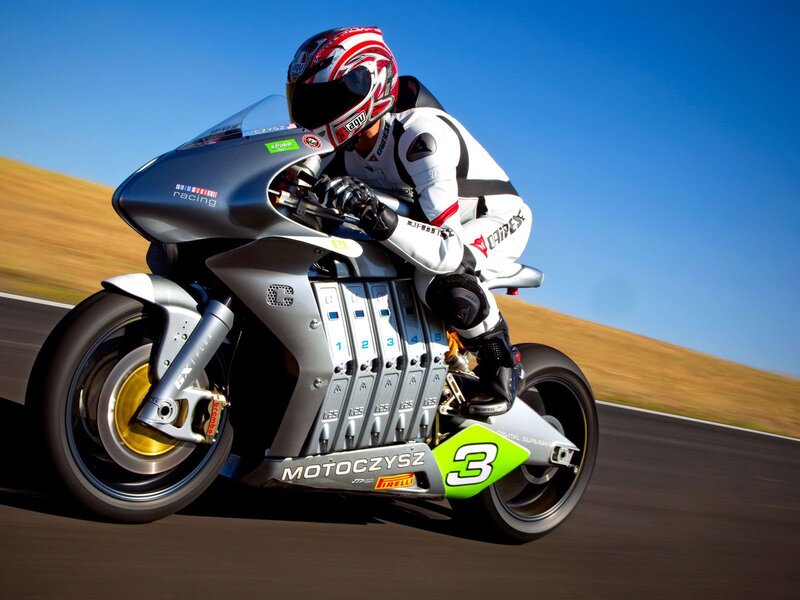 Rider on Racing Motorcycle