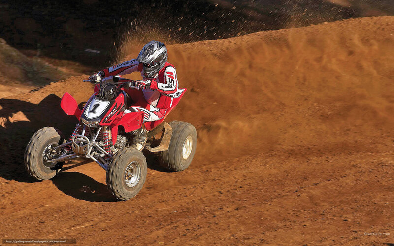 Rider on Red ATV — Dynamic, Afternoon