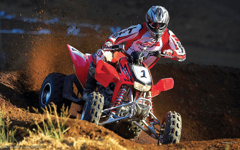 Rider on Red ATV — Dynamic