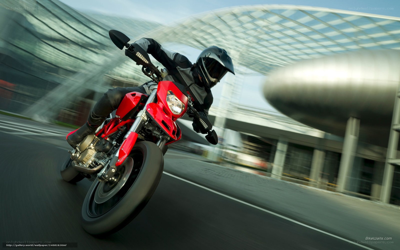 Rider on red motorcycle