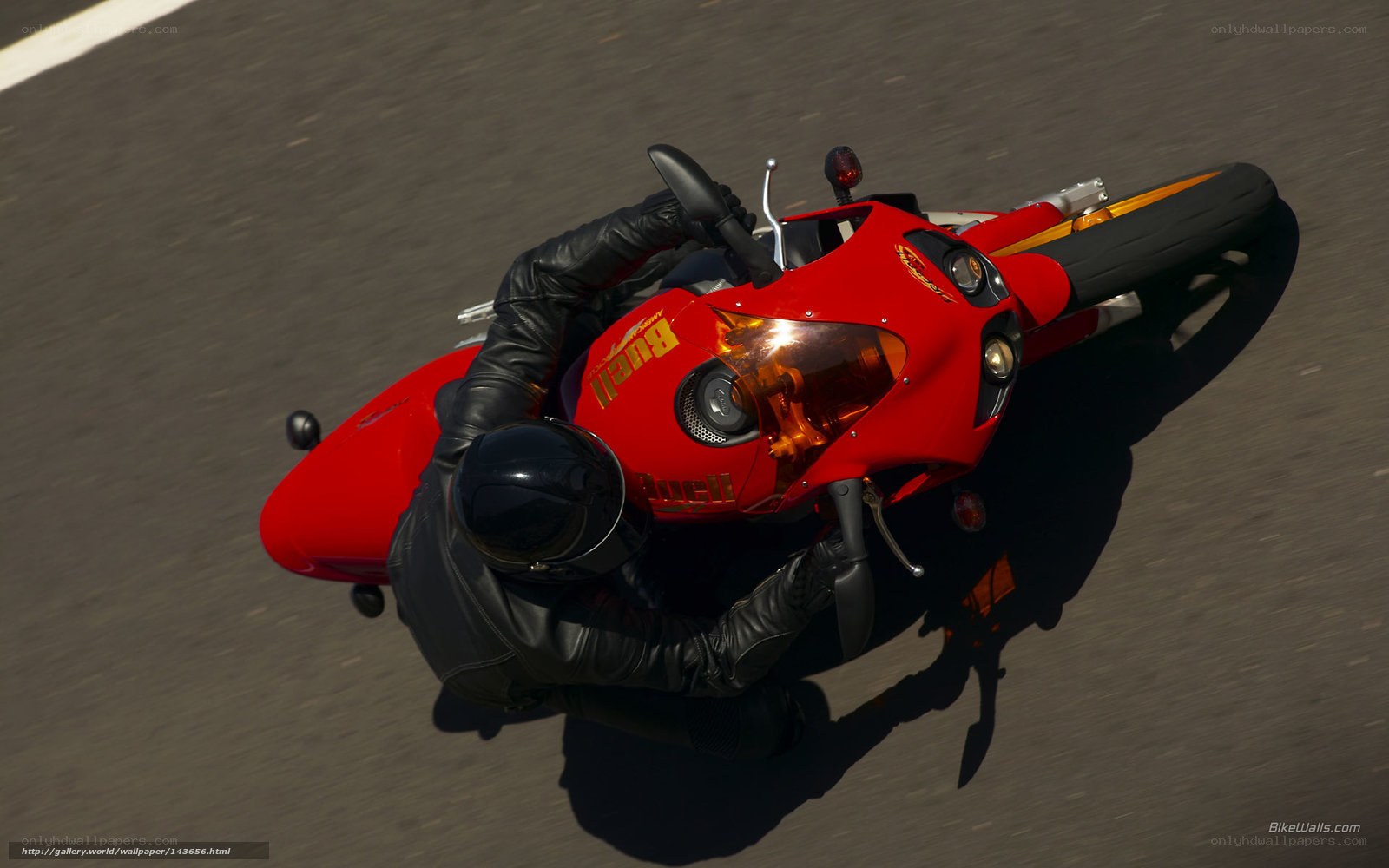 Rider on red motorcycle