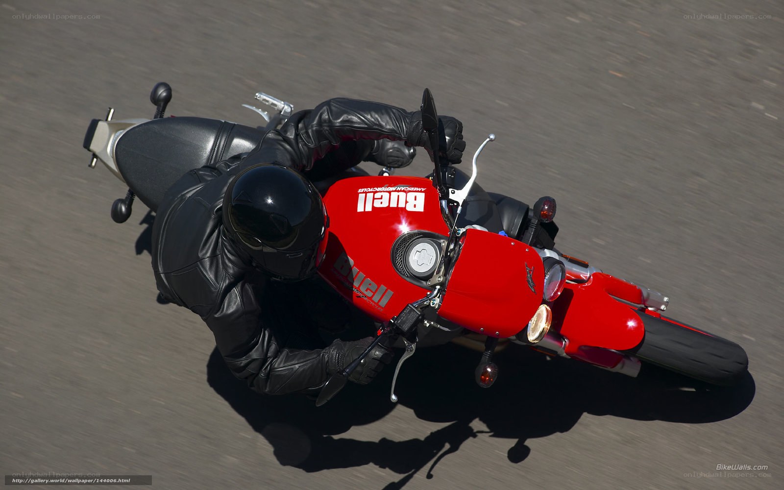 Rider on red motorcycle