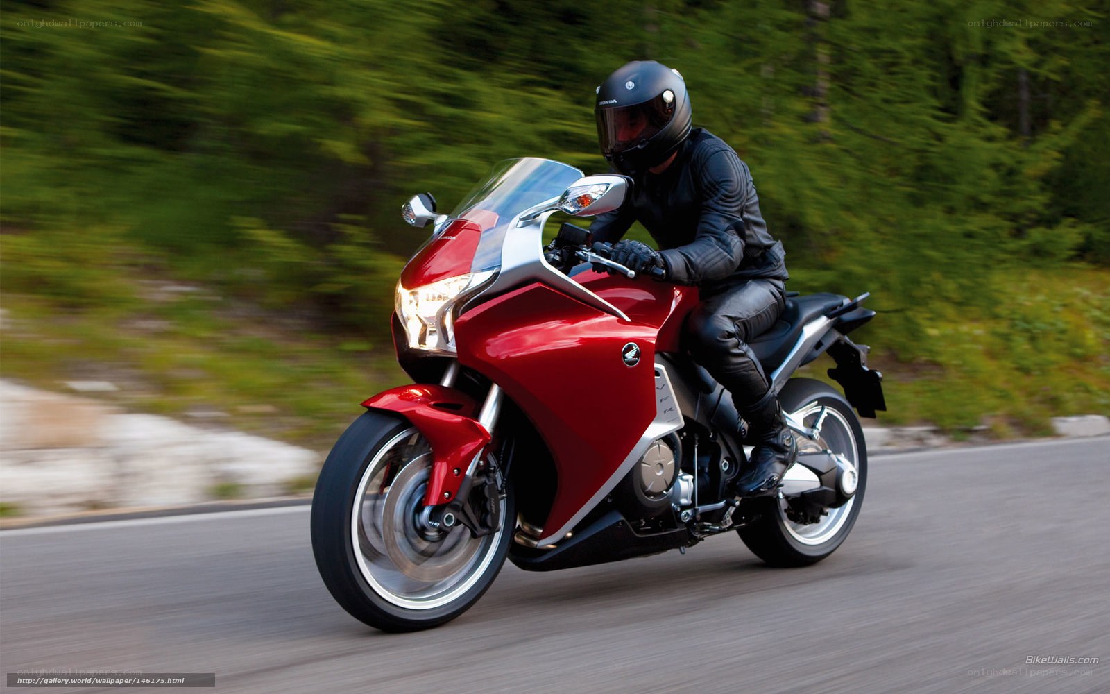 Rider on red motorcycle
