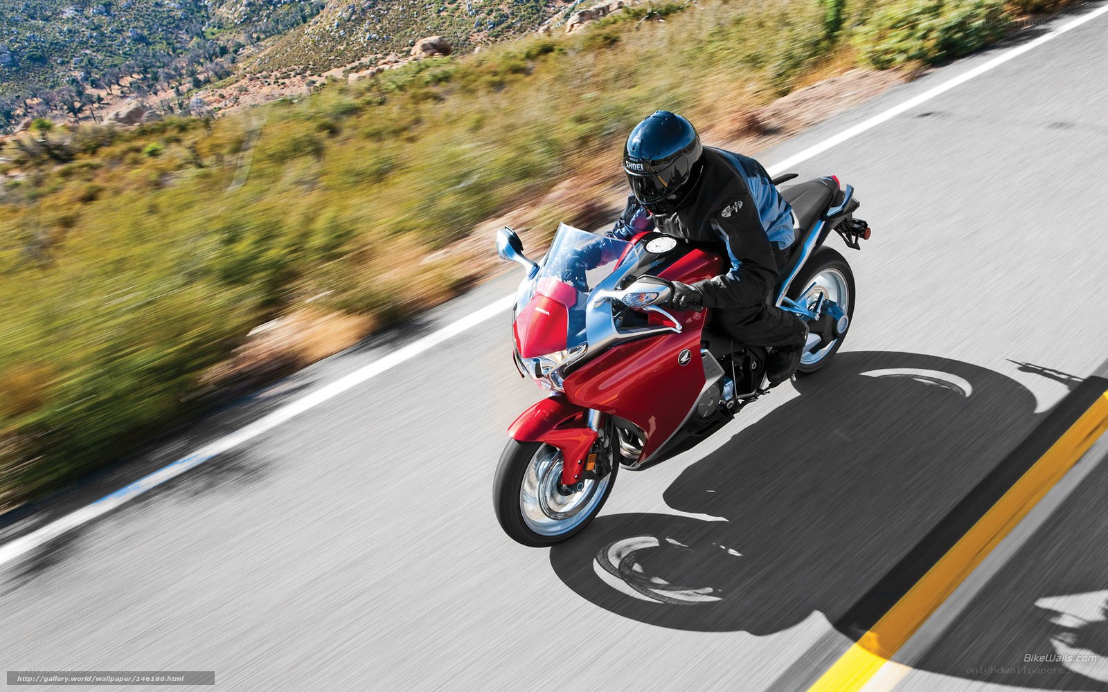 Rider on red motorcycle