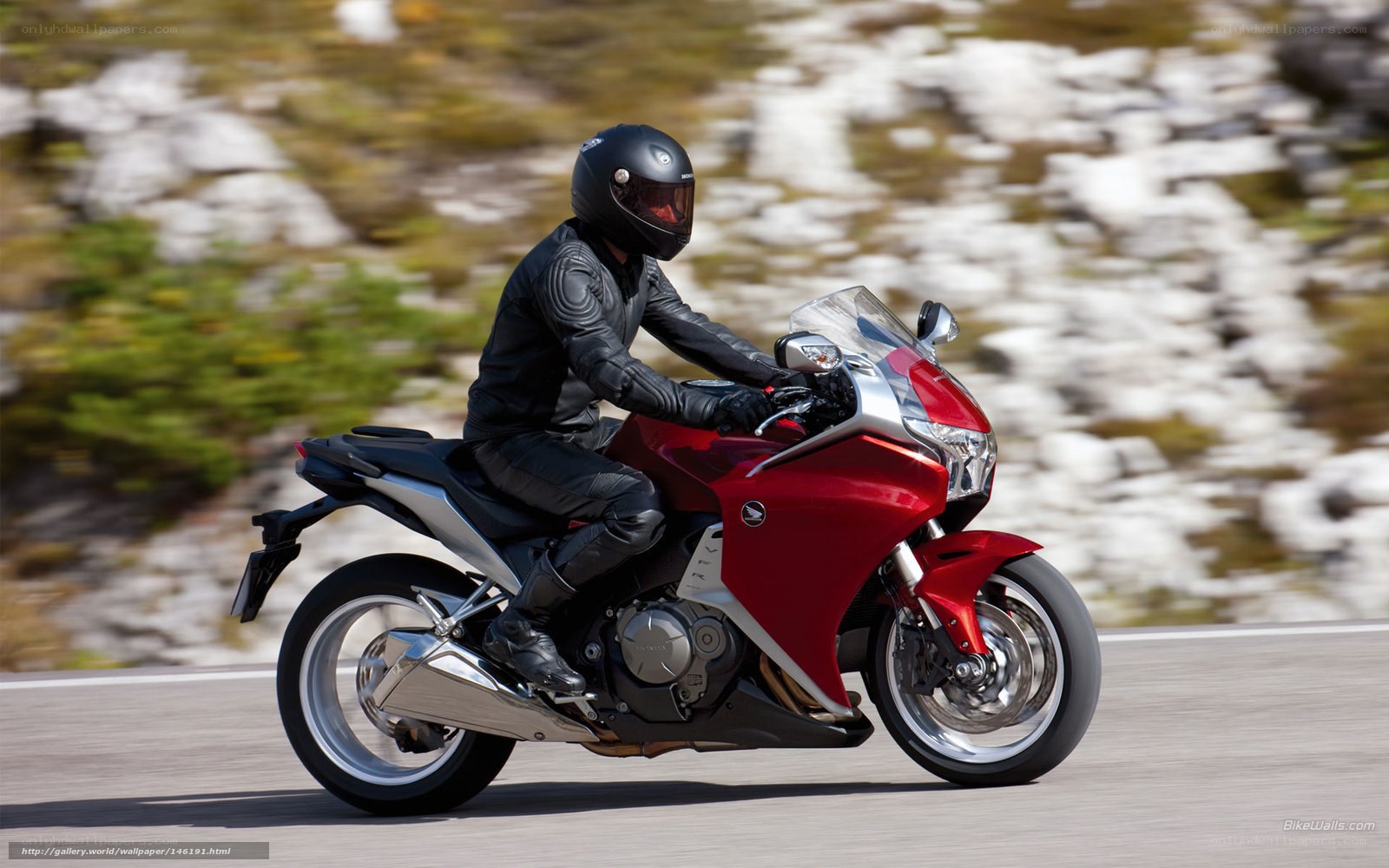 Rider on red motorcycle