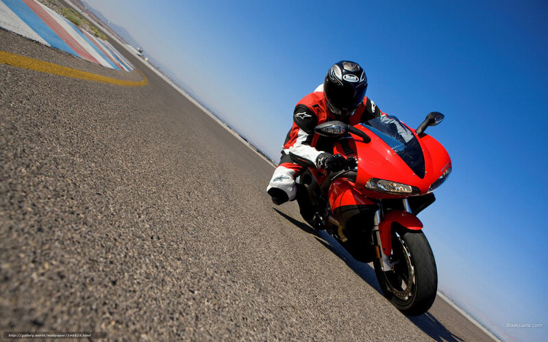 Rider on red motorcycle