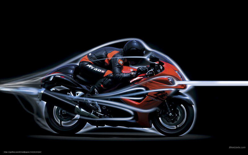 Rider on Red Motorcycle — Dramatic