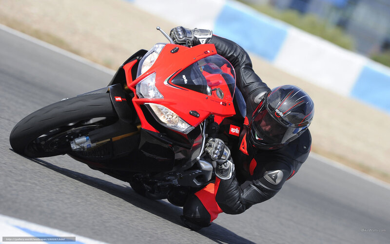 Rider on Red Motorcycle — Dynamic, Afternoon, Photograph, Helmet, Track