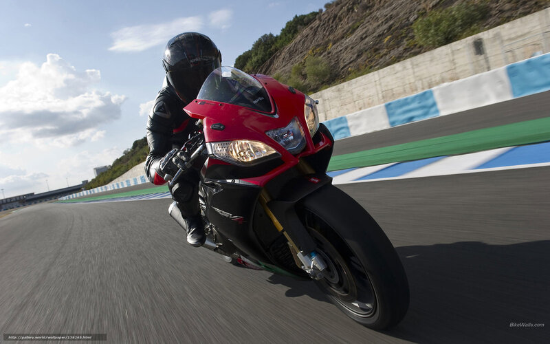 Rider on Red Motorcycle — Dynamic, Afternoon, Photograph, Racer, Track