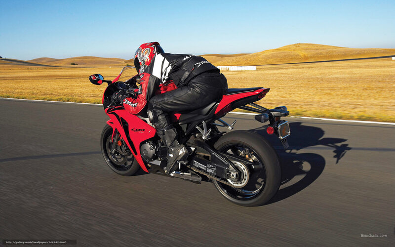 Rider on Red Motorcycle — Dynamic, Afternoon, Photograph, Road, Hills