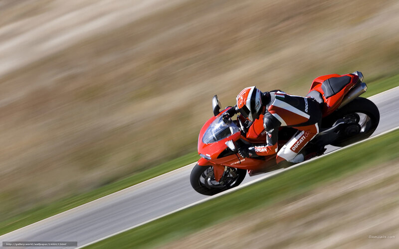 Rider on Red Motorcycle — Dynamic, Afternoon, Photograph, Track