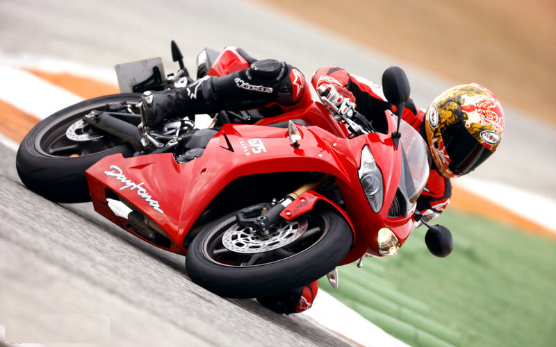 Rider on Red Motorcycle — Dynamic, Photograph, Helmet, Track