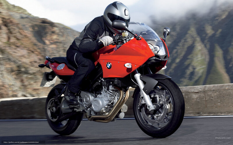 Rider on Red Motorcycle — Dynamic, Photograph, Mountain