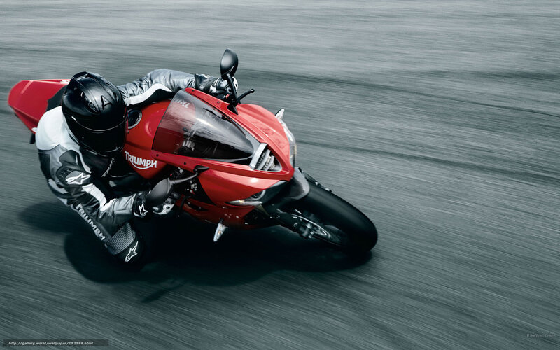 Rider on Red Motorcycle — Dynamic, Photograph, Track