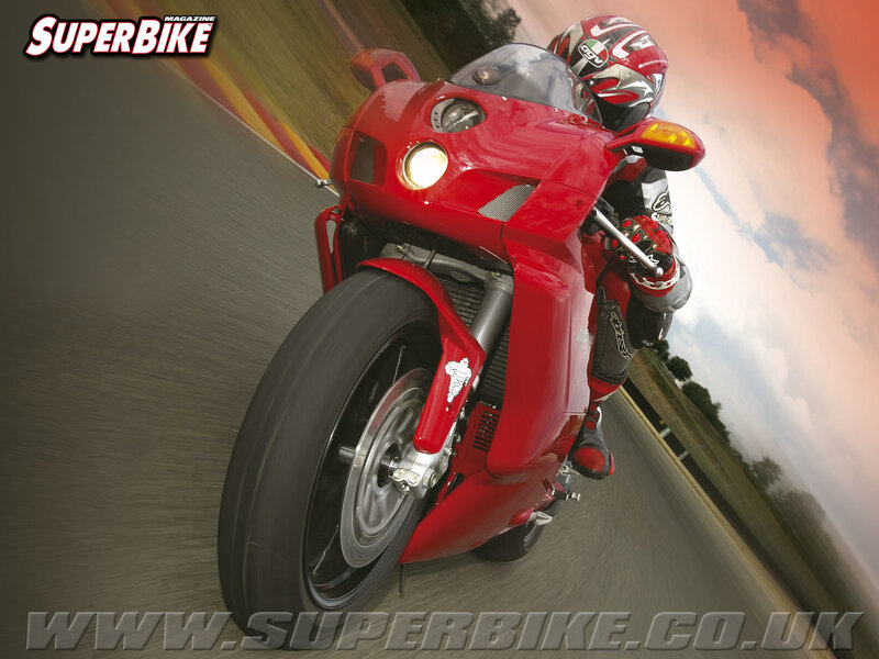 Rider on Red Motorcycle — Dynamic