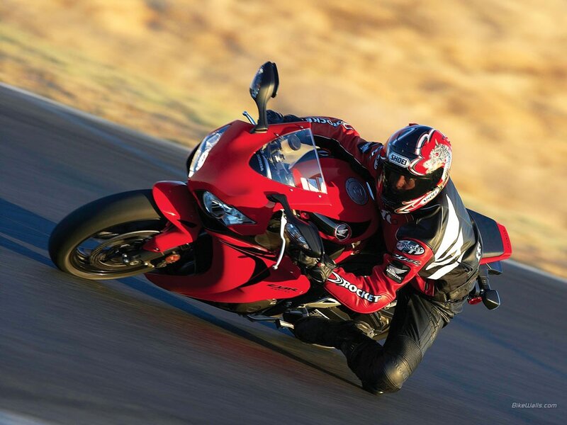 Rider on red sportbike