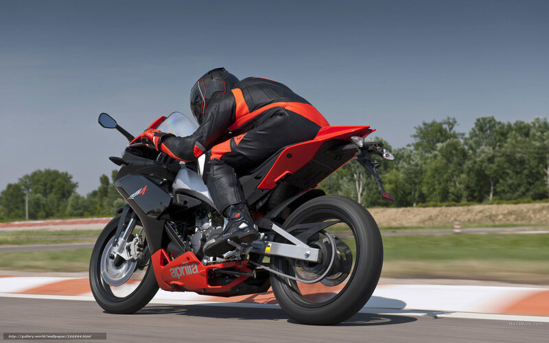 Rider on Sport Motorcycle — Red, Dynamic, Afternoon