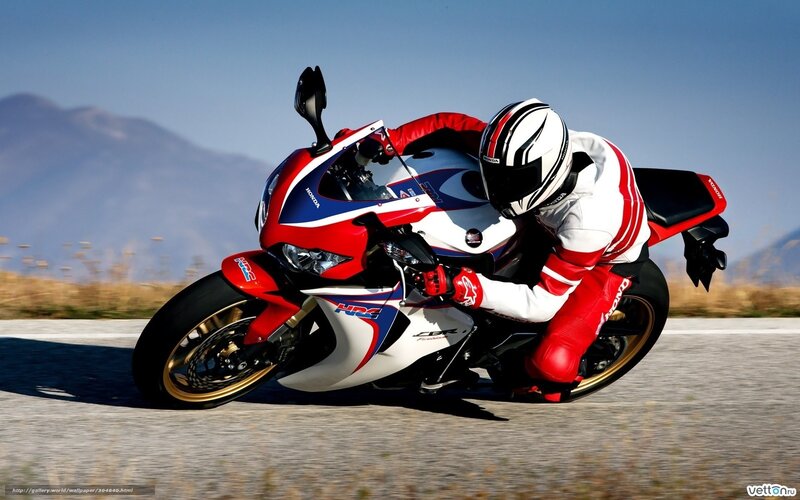 Rider on Sportbike — Red, Dynamic