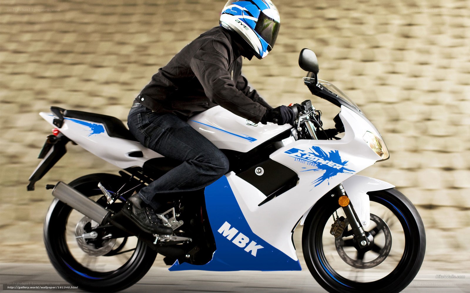 rider on white and blue motorcycle