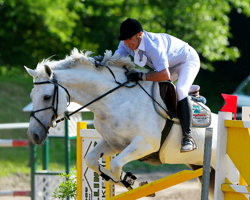 Rider on White Horse — Active, Afternoon