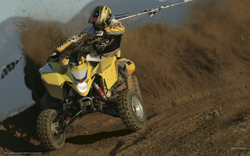 Rider on Yellow ATV — Dynamic, Afternoon