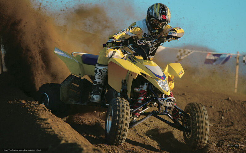 Rider on Yellow ATV — Dynamic