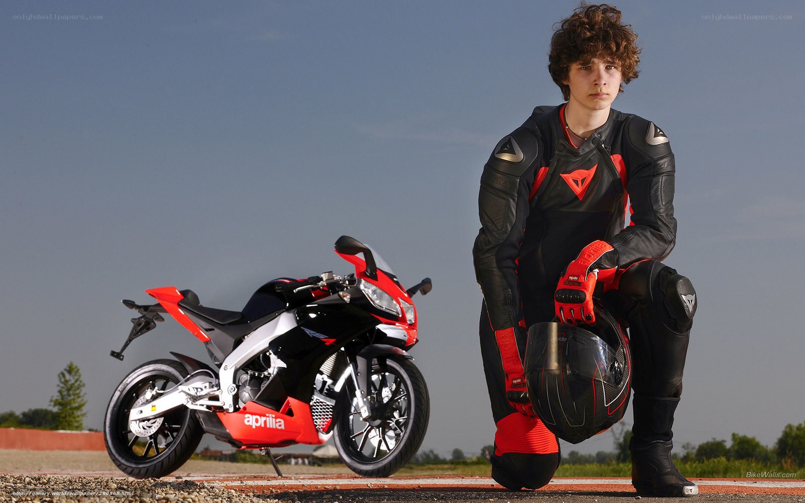 rider with aprilia motorcycle