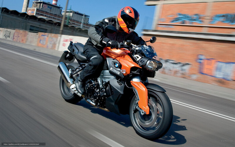 Riding a BMW K1300R motorcycle