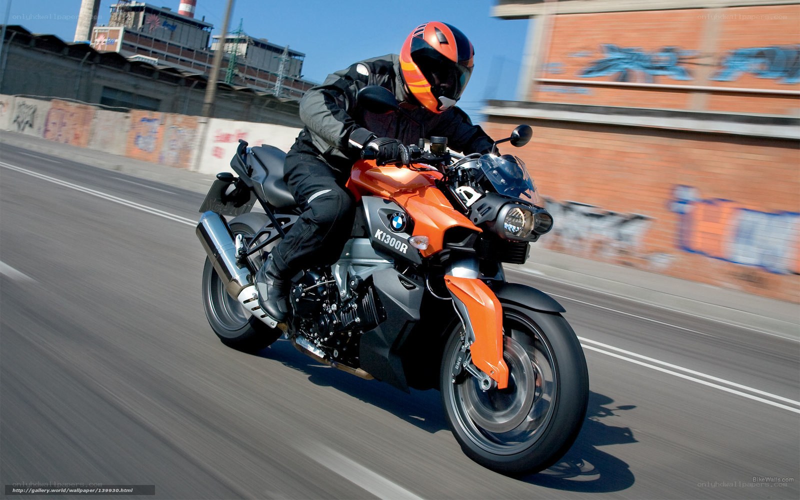 Riding a BMW K1300R motorcycle