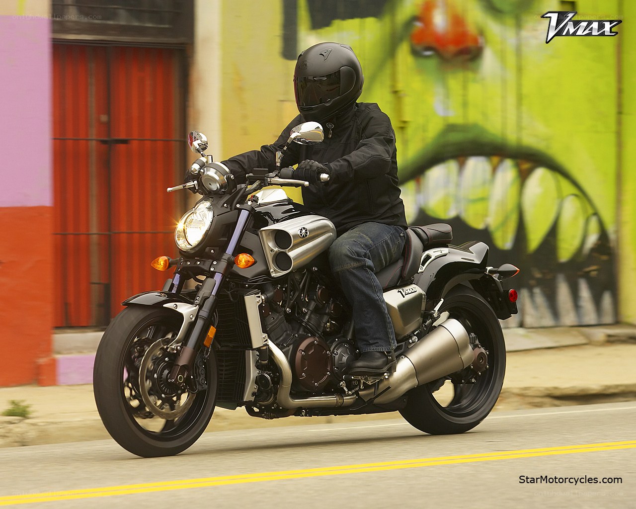 Riding a V-Max motorcycle