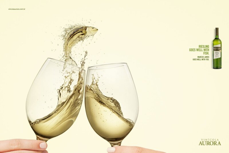 Riesling wine with fish